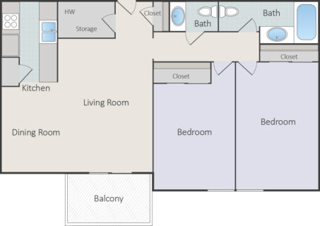 2 Bed / 1½ Bath / 1,125 sq ft / Deposit: $700 / Rent: $1,250